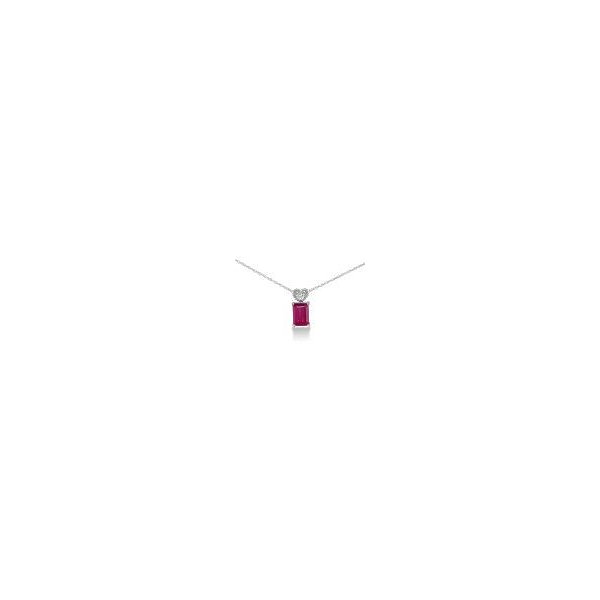 ... H041044-RU 10W 1Ct Ruby And Diamond Pendant In 10K White Gold
